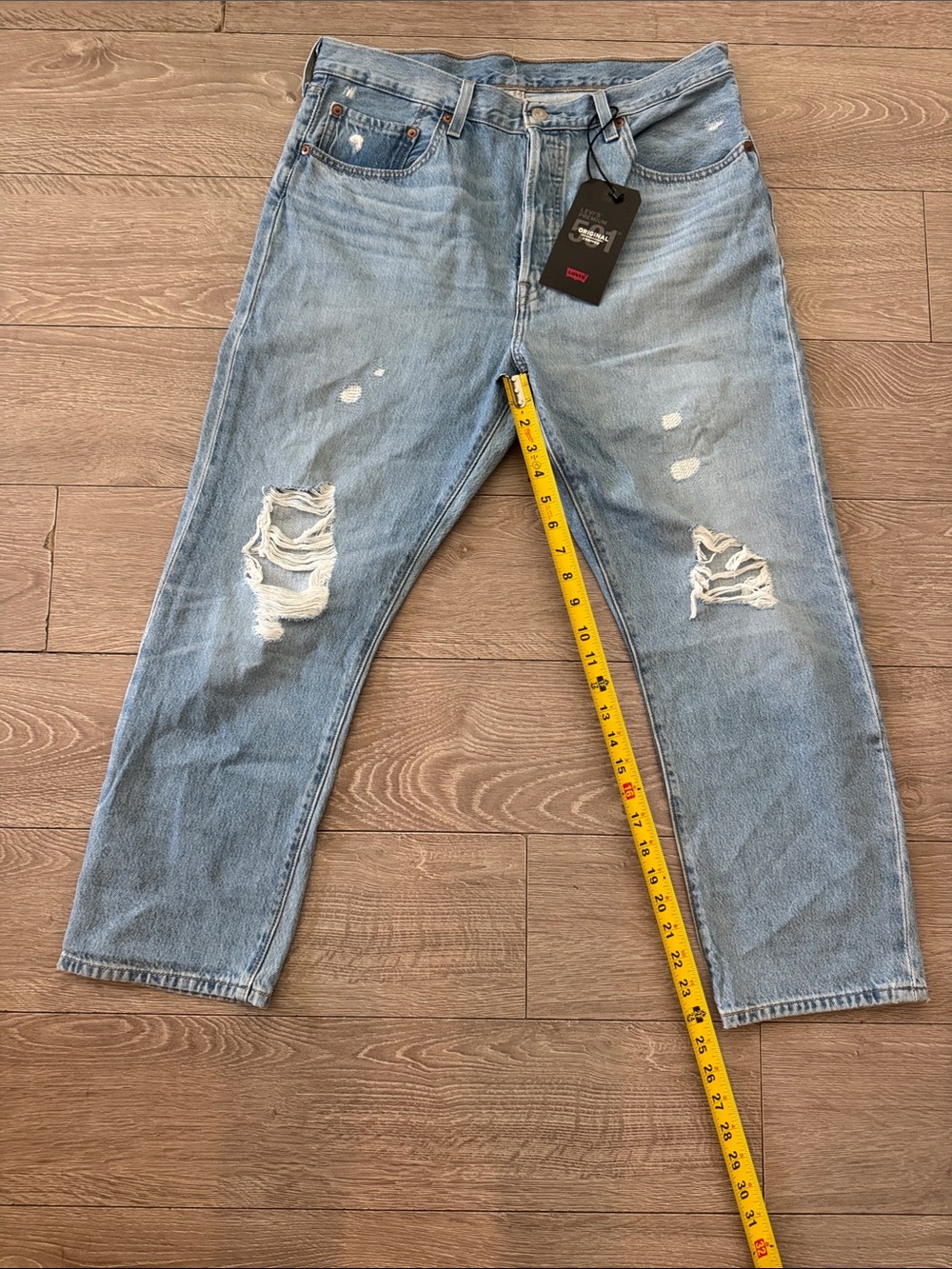 Levi's Light Blue Distressed Relaxed Jeans